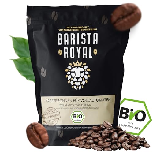Kaffee für Vollautomat "Barista Royal" – 350g Bio-Kaffeebohnen – unkomplizierter Genuss für Cafe Crema, Cappuccino und mehr – Perfekt für DeLonghi, Philips, Krups, Jura Vollautomatenkaffee Kaffee für Vollautomat "Barista Royal" – 350g Bio-Kaffeebohnen – unkomplizierter Genuss für Cafe Crema, Cappuccino und mehr – Perfekt für DeLonghi, Philips, Krups, Jura Vollautomatenkaffee von Barista Royal