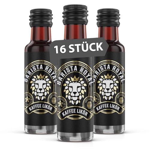 Kaffeelikör Kurzer/Stamperl mit Kaffeebohnen eigener Trommelröstung & echtem Rum - 20% - 16 x 20ml Kaffeelikör Kurzer/Stamperl mit Kaffeebohnen eigener Trommelröstung & echtem Rum - 20% - 16 x 20ml von Barista Royal