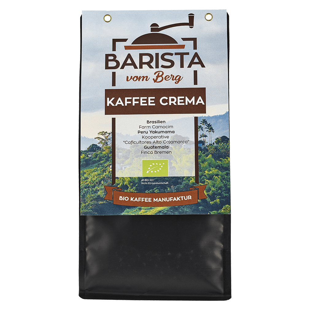 Bio Cafe Crema, ganze Bohne, 500g von Barista vom Berg