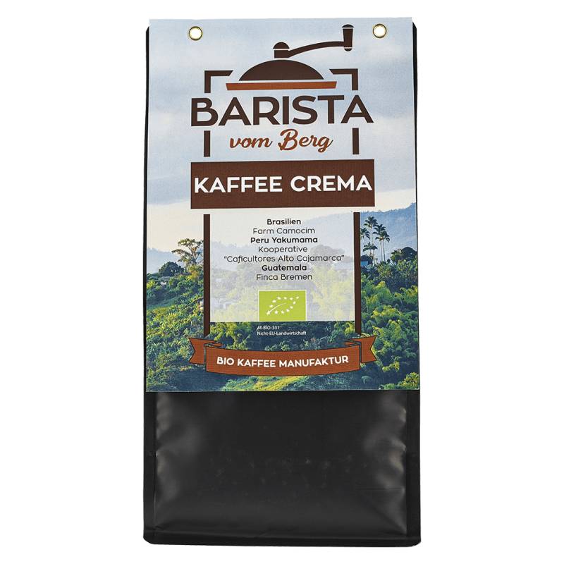 Bio Cafe Crema, ganze Bohne, 500g von Barista vom Berg