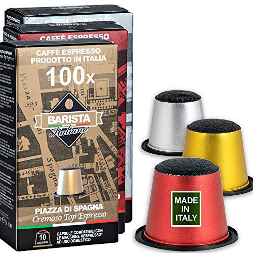 Barista Italiano | 100 Nespresso Kompatible Kaffeekapseln | Italienischer Espresso | Sortenpackung von BaristaItaliano DE