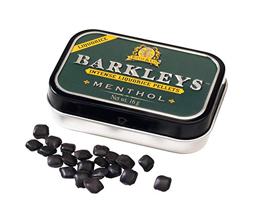 Barkleys Liquorice Pellets Menthol 12 x 16 gr. Pastillen mit Lakritz und Menthol Geschmack STARK Barkleys Liquorice Pellets Menthol 12 x 16 gr. Pastillen mit Lakritz und Menthol Geschmack STARK von Barkleys Tuttle & Company