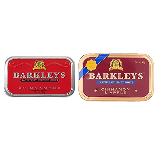 Barkleys Classic Mints Cinnamon, tins (6 x 50 g) & Gourmet Mints - Cinnamon & Apple, 6er Pack (6 x 50 g) von Barkleys