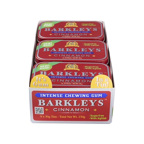 Barkleys Kaugummi zuckerfrei mit Cinnamon GUM 9 x 30 gr. von Barkleys