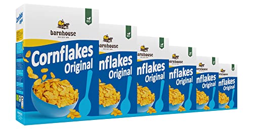 Barnhouse Cornflakes, traditionell hergestellte Bio-Cornflakes, nur zart gesüßt, 6 x 375 g von Barnhouse