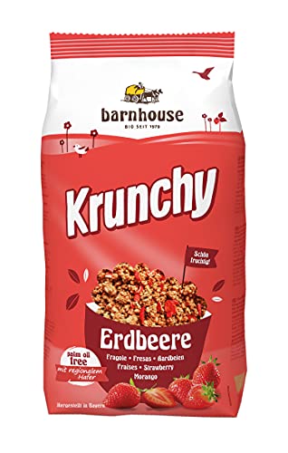 Barnhouse Krunchy Erdbeere, Bio Hafer-Knuspermüsli aus Bayern, mit umwerfend köstlichen Erdbeeren, 1 x 700 g von Barnhouse