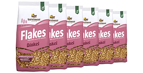 Barnhouse Flakes Dinkel, traditionell gewalzte Bio-Dinkelflakes, ohne Zucker- und Salzzusatz*, 6 x 200g Barnhouse Flakes Dinkel, traditionell gewalzte Bio-Dinkelflakes, ohne Zucker- und Salzzusatz*, 6 x 200g von Barnhouse