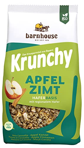 Barnhouse Krunchy Apfel-Zimt, Bio Hafer-Knuspermüsli aus Bayern, mit köstlichen Apfelstückchen und aromatischem Zimt, 1 x 1250 g von Barnhouse