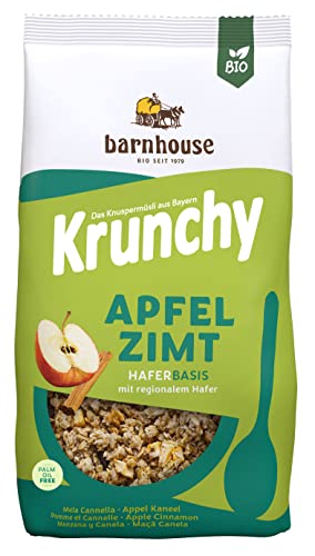 Barnhouse Krunchy Apfel-Zimt, Bio Hafer-Knuspermüsli aus Bayern, mit köstlichen Apfelstückchen und aromatischem Zimt, 1 x 750 g von Barnhouse