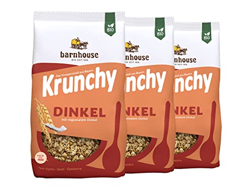Barnhouse Krunchy Dinkel, 3er Pack (3 x 600 g Beutel) - Bio von Barnhouse