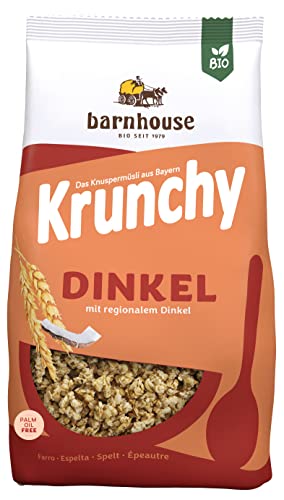 Barnhouse Krunchy Dinkel, Bio Dinkel-Knuspermüsli aus Bayern, mit köstlichem Kokos, 1 x 1250 g von Barnhouse