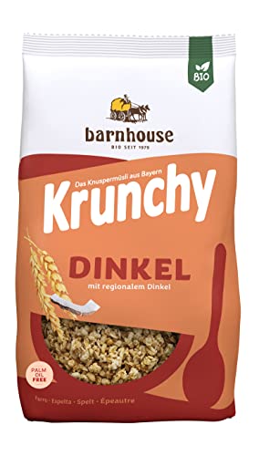 Barnhouse Krunchy Dinkel, Bio Dinkel-Knuspermüsli aus Bayern, mit köstlichem Kokos, 1 x 600 g von Barnhouse