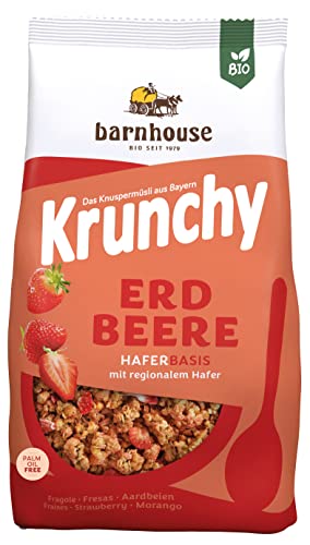 Barnhouse Krunchy Erdbeere, Bio Hafer-Knuspermüsli aus Bayern, mit umwerfend köstlichen Erdbeeren, 1 x 1250 g von Barnhouse