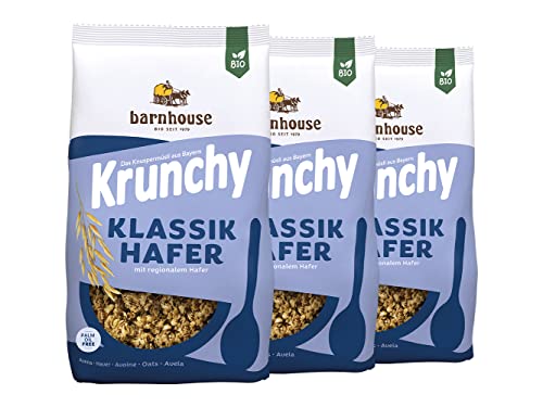 Barnhouse Krunchy Klassik Hafer, Bio Hafer-Knuspermüsli aus Bayern, 3 x 600 g Barnhouse Krunchy Klassik Hafer, Bio Hafer-Knuspermüsli aus Bayern, 3 x 600 g von Barnhouse
