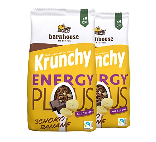 Barnhouse Krunchy Plus Energy, Bio Hafer-Knuspermüsli aus Bayern mit Mehrwert 2 x 325g von Barnhouse