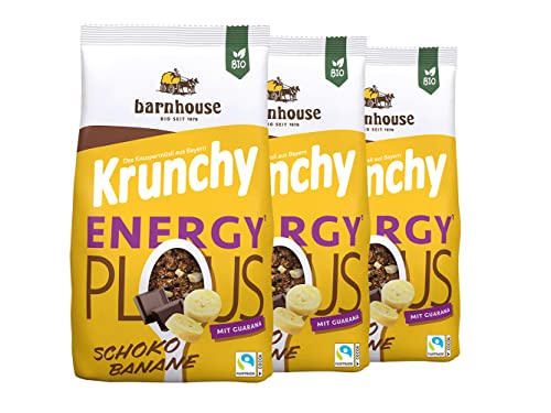 Barnhouse Krunchy Plus Energy, Bio Hafer-Knuspermüsli aus Bayern mit Mehrwert 3 x 325g von Barnhouse