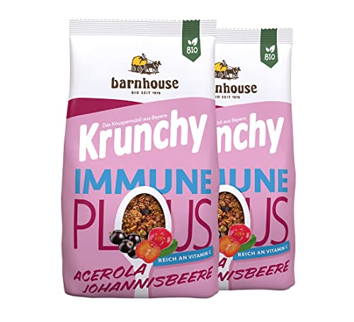 Barnhouse Krunchy Plus Immune, Bio Hafer-Knuspermüsli aus Bayern mit Mehrwert 2 x 325g von Barnhouse