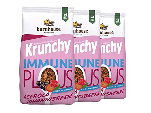 Barnhouse Krunchy Plus Immune, Bio Hafer-Knuspermüsli aus Bayern mit Mehrwert 3 x 325g von Barnhouse