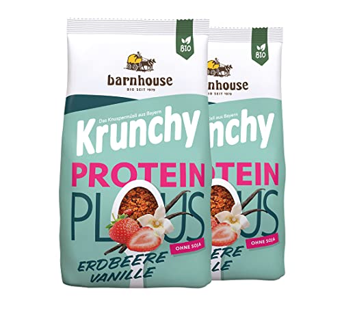 Barnhouse Krunchy Plus Protein, Bio Hafer-Knuspermüsli aus Bayern mit Mehrwert 2 x 325g von Barnhouse