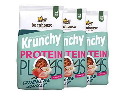 Neu Barnhouse Krunchy Plus Protein, Bio Hafer-Knuspermüsli aus Bayern mit Mehrwert 3 x 325g von Barnhouse