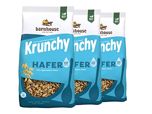 Barnhouse Krunchy Hafer alternativ gesüßt, Bio Hafer-Knuspermüsli aus Bayern, nur mit Reissirup gesüßt, 3 x 375 g Barnhouse Krunchy Hafer alternativ gesüßt, Bio Hafer-Knuspermüsli aus Bayern, nur mit Reissirup gesüßt, 3 x 375 g von Barnhouse