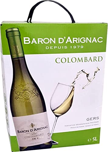 20 Liter Baron D'Arignac - Colombard Blanc Weisswein trocken 4x5 Liter Box 11% Alc. (5 L) von Baron D'Arignac