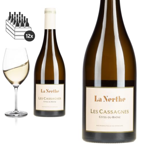 12er Karton 2023 Côtes du Rhône blanc les Cassagnes von la Nerthe - Weißwein von Baron-Fuente