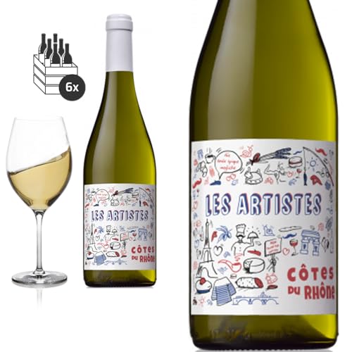 6er Karton 2022 Côtes du Rhône blanc Les Artistes von Rhonea - Weisswein von Baron-Fuente