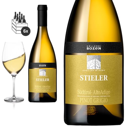 6er Karton 2023 Stieler PINOT GRIGIO Südtirol von Kellerei Bozen/Gries - Weißwein 6er Karton 2023 Stieler PINOT GRIGIO Südtirol von Kellerei Bozen/Gries - Weißwein von Baron-Fuente