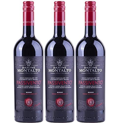 Barone Montalto Passivento Rosso Terre Siciliane IGT Rotwein Wein halbtrocken (3 Flaschen) von Barone Montalto