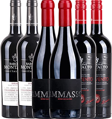 VINELLO 6er Winzer Kennenlernpaket - Weine von Barone Montalto aus Sizilien mit einem VINELLO.weinausgießer | 6 x 0,75 Liter VINELLO 6er Winzer Kennenlernpaket - Weine von Barone Montalto aus Sizilien mit einem VINELLO.weinausgießer | 6 x 0,75 Liter von Barone Montalto