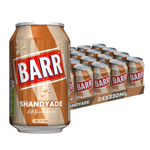 BARR Seit 1875, 24 Stück Shandyade 0% Alkohol, alkoholfreie Getränkedosen mit Geschmack "Fizzingly Fun" – 24 x 330 ml Dosen von Barr