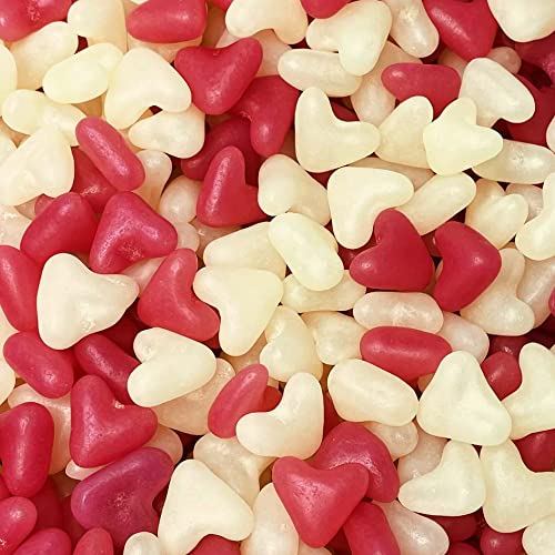 Pink and White Jelly Hearts (Strawberry and Vanilla) 1 Kilo Bag von Barratt