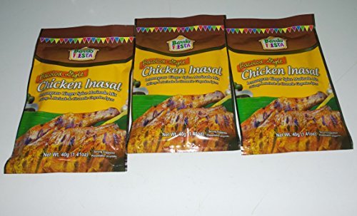 Barrio Fiesta Bacolod Style Chicken Inasal Mix Packung mit drei Beuteln, 40 g pro Packung Barrio Fiesta Barrio Fiesta Bacolod Style Chicken Inasal Mix Packung mit drei Beuteln, 40 g pro Packung Barrio Fiesta von Barrio Fiesta