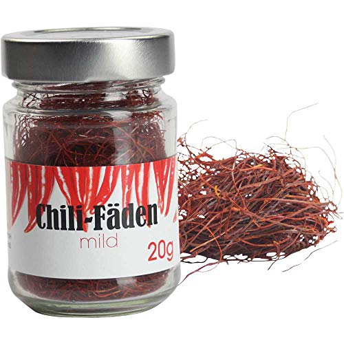 Chili-Fäden milde Fäden aus Chili Vegan BARRIQUE-Feine Manufaktur Deutschland 20g-Glas von Barrique