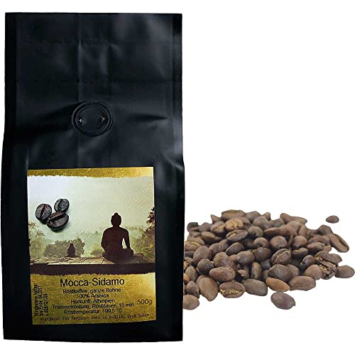 Kaffeebohnen Mocca Sidamo ganze Bohnen,100% Arabica Vegan Deutschland 500g-Pack von Barrique