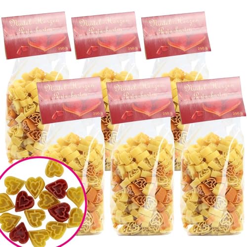 Pasta Herznudeln 6er Set 6er Pack Teigwaren Vegan BARRIQUE-Feine Manufaktur Deutschland 1500g-Pack von Barrique