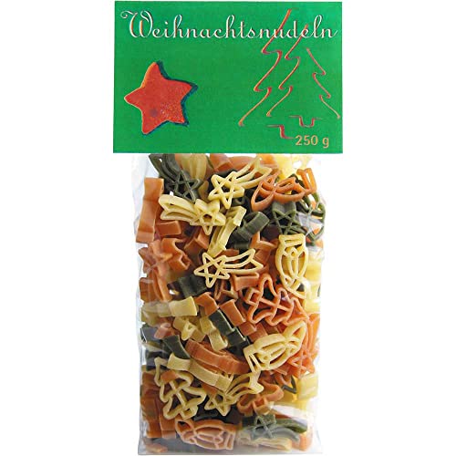 Pasta Weihnachtsnudeln Teigwaren in 3 Farben Vegan BARRIQUE-Feine Manufaktur Deutschland 250g-Pack von Barrique