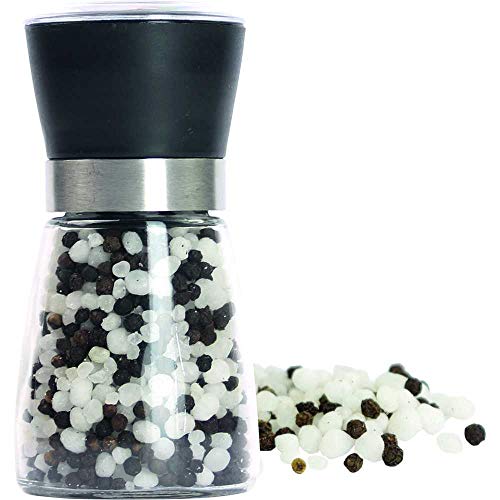 Pfeffer-Salz 'Black and White' in Salzmühle Vegan hausgemacht BARRIQUE-Feine Manufaktur Deutschland 150g-Glas von Barrique