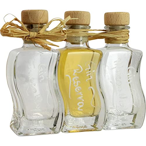 Präsent 'Gin 3er Set' Welle-Fl. 3er Set Gin vegan BARRIQUE-Handabfüllungen Liköre Deutschland 300ml-Fl von Barrique