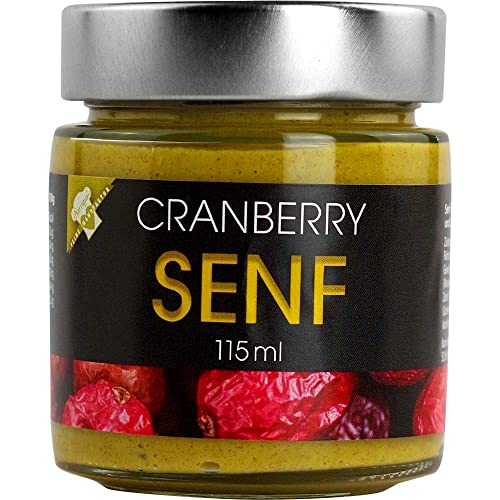 Senf Cranberry-Senf Cranberrysenf Vegan hausgemacht BARRIQUE-Feine Manufaktur Deutschland 115mlGlas von Barrique