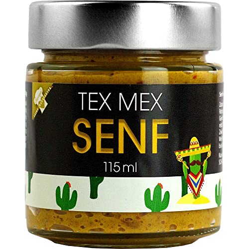 Senf Tex-Mex-Senf Tex-Mex-Senf Vegan hausgemacht BARRIQUE-Feine Manufaktur Deutschland 115mlGlas von Barrique