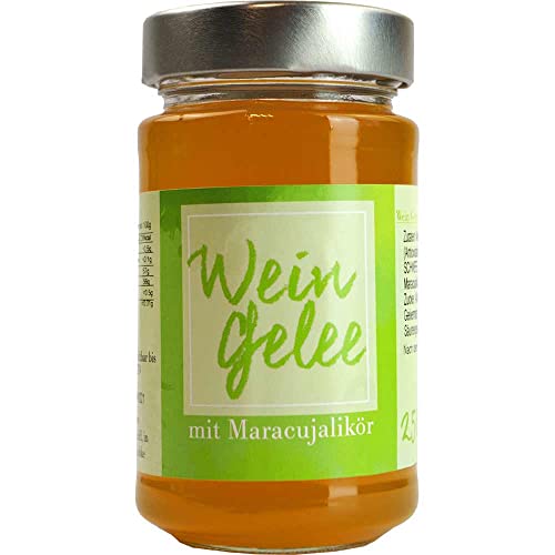 Wein-Gelee Maracuja-Likör mit Maracuja-Likör Vegan hausgemacht BARRIQUE-Feine Manufaktur Deutschland 250g-Glas von Barrique