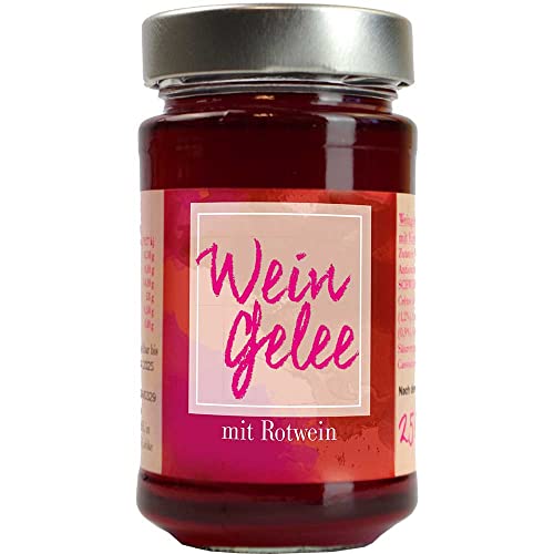 Wein-Gelee Rotwein Merlot Vegan hausgemacht BARRIQUE-Feine Manufaktur Deutschland 250g-Glas von Barrique
