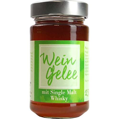 Wein-Gelee Single Malt Whisky mit Single Malt Whiskey Vegan hausgemacht BARRIQUE-Feine Manufaktur Deutschland 250g-Glas von Barrique