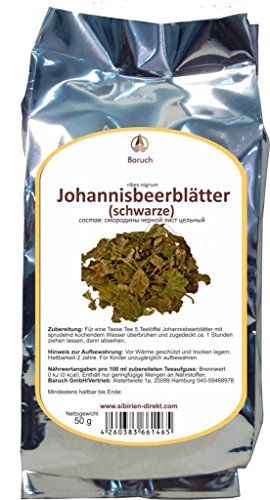 Schwarze Johannisbeere Blatt - (Ribes nigrum, Schwarzre ribisel) - 50g von Baruch