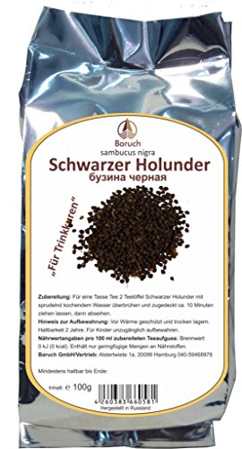 Schwarzer Holunder Beeren - (Sambucus nigra, Holler, Flieder) - 50g von Baruch