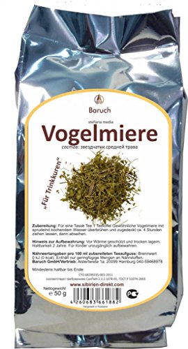 Vogelmiere - (Stellaria media, Vogel-Sternmiere, Hühnerdarm, Hühnerscherbe, Hustdarm) - 50g von Baruch