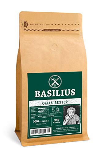 Basilius OMAS BESTER Filterkaffee | Vollautomatenkaffee | Ganze Kaffeebohnen | Creme-Kaffee | 100% Arabica (1000 g) von Basilius Kaffeerösterei