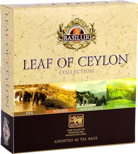 BASILUR Leaf of Ceylon Assorted Gift Box Schwarzer und Grüner Tee 40FE von Basilur